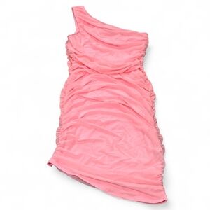 PrettyGarden Chic One Shoulder Asymmetrical Pink Party Cocktail Dress Sz L NWT